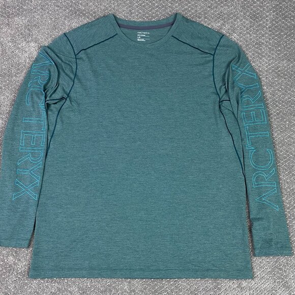 Arc'teryx Cormac Shirt Men's Large Green Performance Long Sleeve Crew Neck - Picture 1 of 8